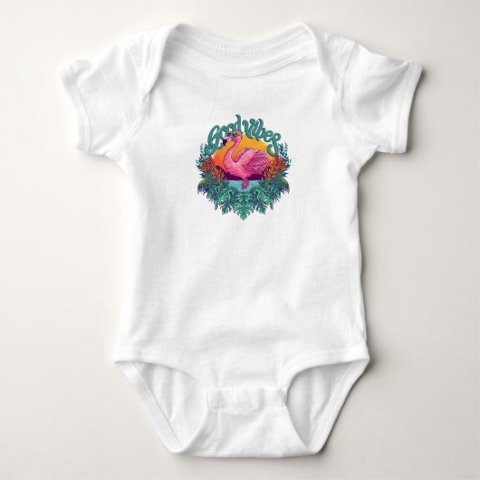 Tropical Flamingo Baby Strampler (Vorderseite)