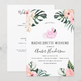 Tropical Flamingo Bachelorette Itinerary Einladung