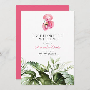 Tropical Flamingo Bachelorette Wochenende Itinerar Einladung