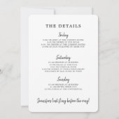 Tropical Flamingo Bachelorette Wochenende Itinerar Einladung (Rückseite)