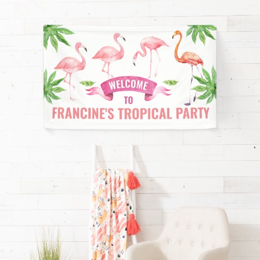 Tropical Flamingo Banner (Insitu)