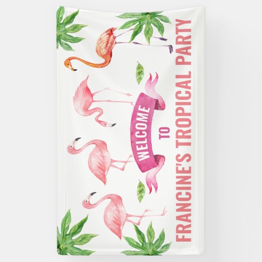 Tropical Flamingo Banner (Vertikal)