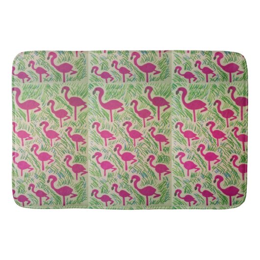 Tropical Flamingo Bath Mat Badematte (Vorderseite)