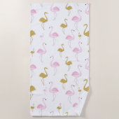 Tropical Flamingo Beach Handtuch (Vorderseite)