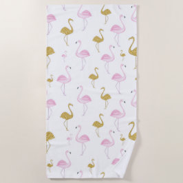 Tropical Flamingo Beach Handtuch