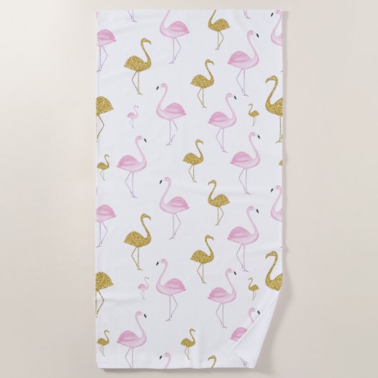 Tropical Flamingo Beach Handtuch (Vorderseite)