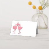 Tropical Flamingo Beach Pink Wedding Escort Platzkarte (Vorderseite)