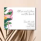 Tropical Flamingo Beach Wedding Foto Save The Date