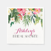 Tropical Flamingo Beautiful Floral Napkins gelb Serviette (Vorderseite)