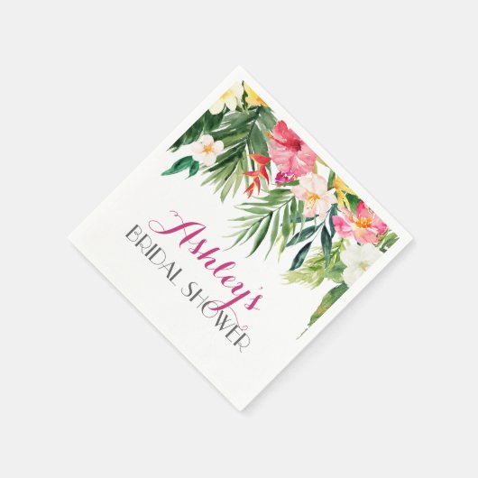 Tropical Flamingo Beautiful Floral Napkins gelb Serviette (Ecke)