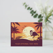 Tropical Flamingo benutzerdefinierte Textpostkarte Postkarte (Stehend Vorderseite)