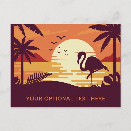Tropical Flamingo benutzerdefinierte Textpostkarte Postkarte (Vorderseite)