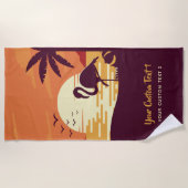 Tropical Flamingo benutzerdefiniertes Strandhandtu Strandtuch (Vorderseite)