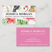 Tropical Flamingo Beruflich Business Cards Visitenkarte (Vorne/Hinten)