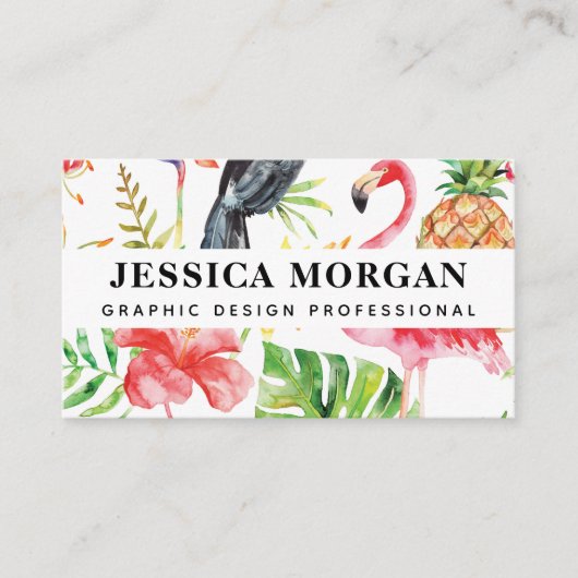 Tropical Flamingo Beruflich Business Cards Visitenkarte (Vorderseite)