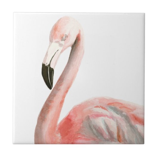 Tropical Flamingo Bird Fliese (Vorderseite)