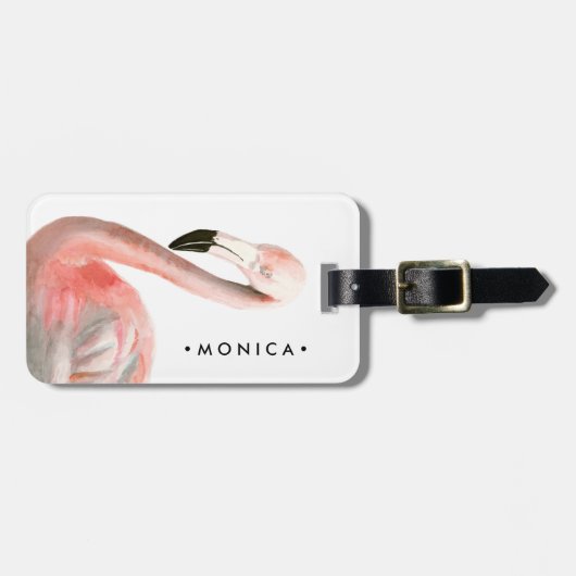 Tropical Flamingo Bird Gepäckanhänger (Vorderseite horizontal)