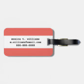 Tropical Flamingo Bird Gepäckanhänger (Rückseite horizontal)