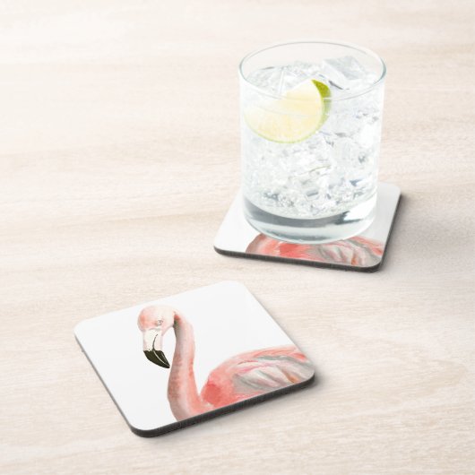 Tropical Flamingo Bird Getränkeuntersetzer (Rechte Seite)