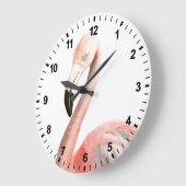 Tropical Flamingo Bird Große Wanduhr (Winkel)