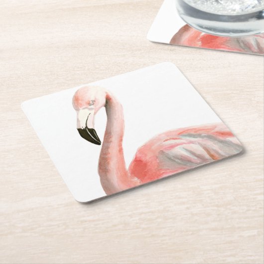 Tropical Flamingo Bird Rechteckiger Pappuntersetzer (angewinkelt)