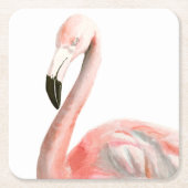 Tropical Flamingo Bird Rechteckiger Pappuntersetzer (Vorderseite)