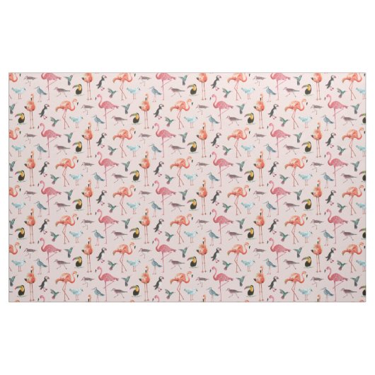 Tropical Flamingo Birds | Stoff (Fat Quarter (45,7 x 55,9 cm))