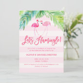 Tropical Flamingo Birthday oder Bachelorette Invit Einladung (Stehend Vorderseite)