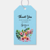 Tropical Flamingo Birthday Party Geschenkanhänger (Vorderseite)