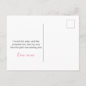 Tropical Flamingo Birthday PartyVielen Dank Postkarte (Rückseite)