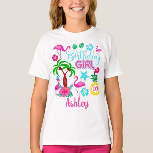 Tropical Flamingo Birthday Shirt (Vorderseite)