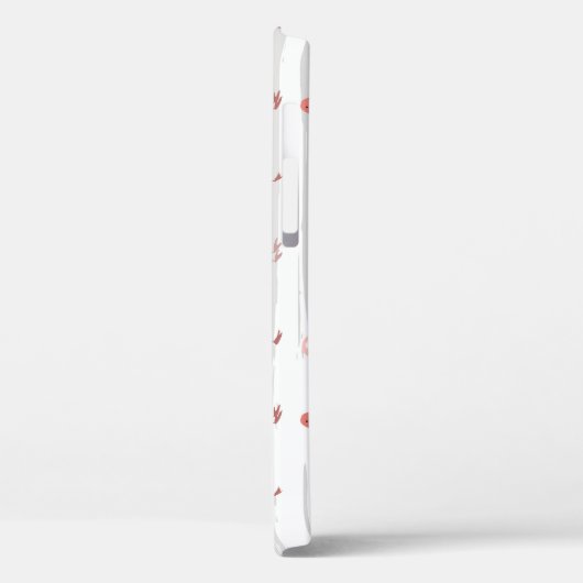 Tropical Flamingo Blue Stripes Muster Case-Mate iPhone Hülle (Rückseite / Links)