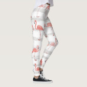 Tropical Flamingo Blue Stripes Muster Leggings (Rechts)