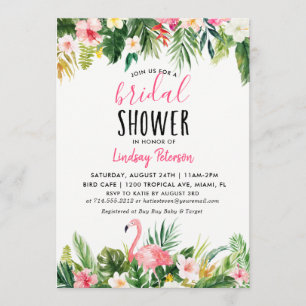 Tropical Flamingo Bridal Dusche Einladungskarte Einladung