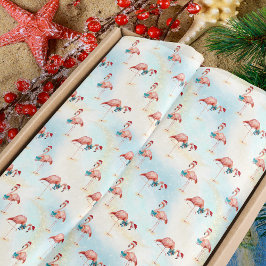Tropical Flamingo Christmas Beach Seidenpapier
