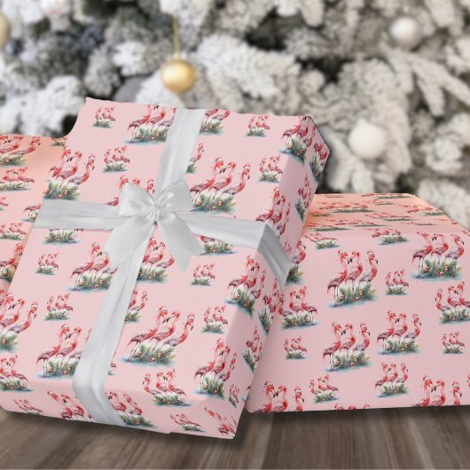 Tropical Flamingo Christmas Geschenkpapier