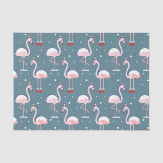 Tropical Flamingo Christmas Seidenpapier (Vorderseite)