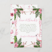 Tropical Flamingo Couple's Baby Shower Dankeskarte (Vorne/Hinten)