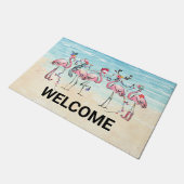 Tropical Flamingo Custom Door Mat Fußmatte (Schrägansicht)