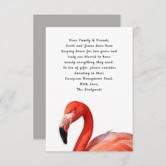 Tropical Flamingo Custom Wishing Well Cards Einladung (Vorne/Hinten)