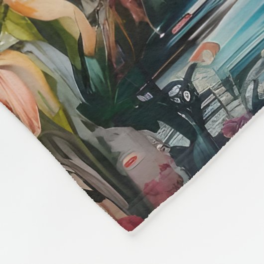 Tropical Flamingo Fantasy Paradise Bloom Fleecedecke (Ecke)