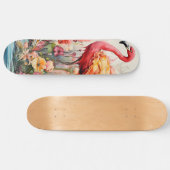 Tropical Flamingo Fantasy Paradise Bloom Skateboard (Horizontal)