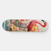 Tropical Flamingo Fantasy Paradise Bloom Skateboard (Horizontal)