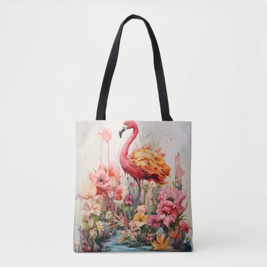 Tropical Flamingo Fantasy Paradise Bloom Tasche (Vorderseite)