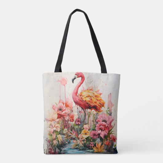 Tropical Flamingo Fantasy Paradise Bloom Tasche (Rückseite)