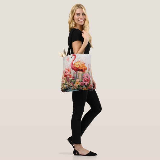 Tropical Flamingo Fantasy Paradise Bloom Tasche (Am Model)