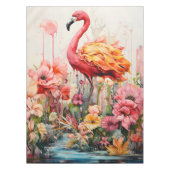 Tropical Flamingo Fantasy Paradise Bloom Tischdecke (Vorderseite)
