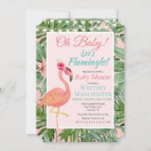 Tropical Flamingo Flamingle Kinderdusche Einladung (Vorderseite)