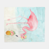Tropical Flamingo Fleece Blanket (Vorderseite (Horizontal))