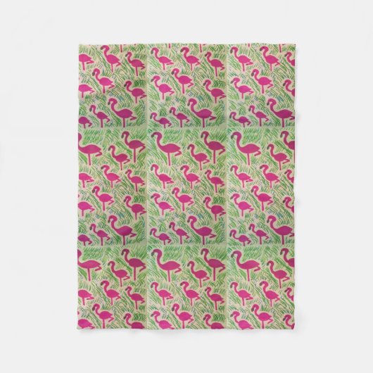 Tropical Flamingo Fleece Blanket (Vorderseite)